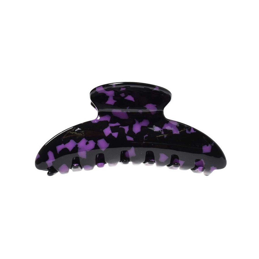 Accessories Voila | Speckle Hair Clip Grande Purple Noir