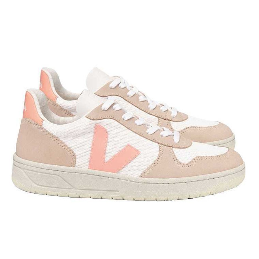 Shoes Veja | V-10 Alveomesh Sneaker White Bellini Almond