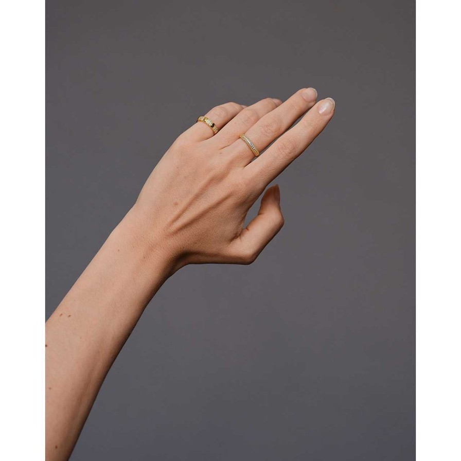 Accessories Philippa Studios | Dome Slim Pave Ring White Gold Plated