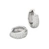 Accessories Philippa Studios | Dome Pave Hoops Large Earrings White Silver