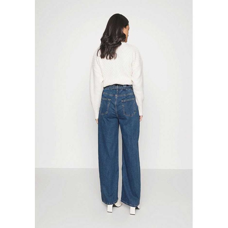 Clothing Selected Femme | Beate Paperbag Jeans Medium Blue Denim