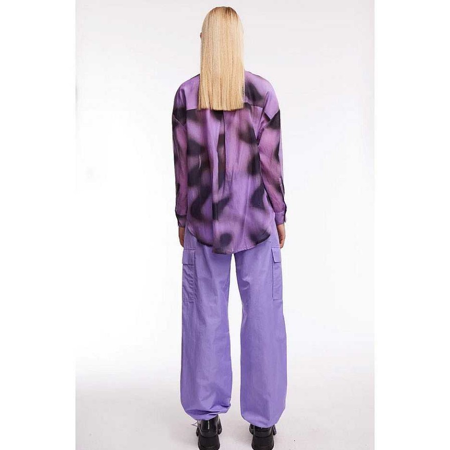 Clothing Oval Square | Fairy Blouse Purple Tiedye Aop