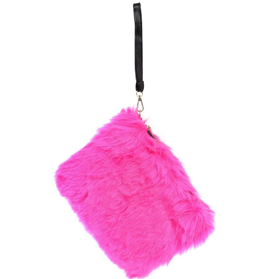 Bags Voila | Furry Clutch Pink