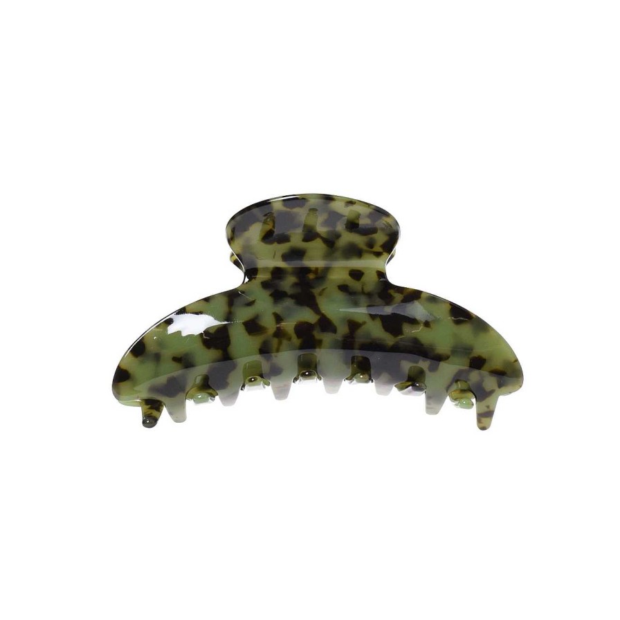 Accessories Voila | Speckle Hair Clip Grande Olive Black