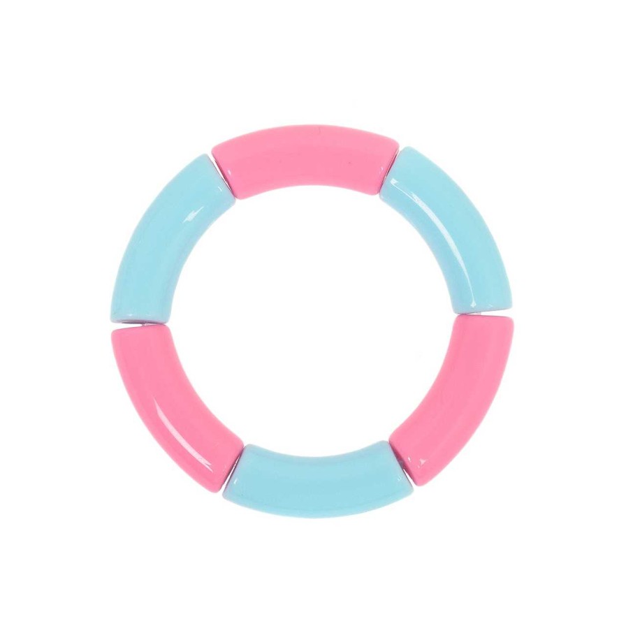 Accessories Voila | Bangle Bracelet Pink Light Blue