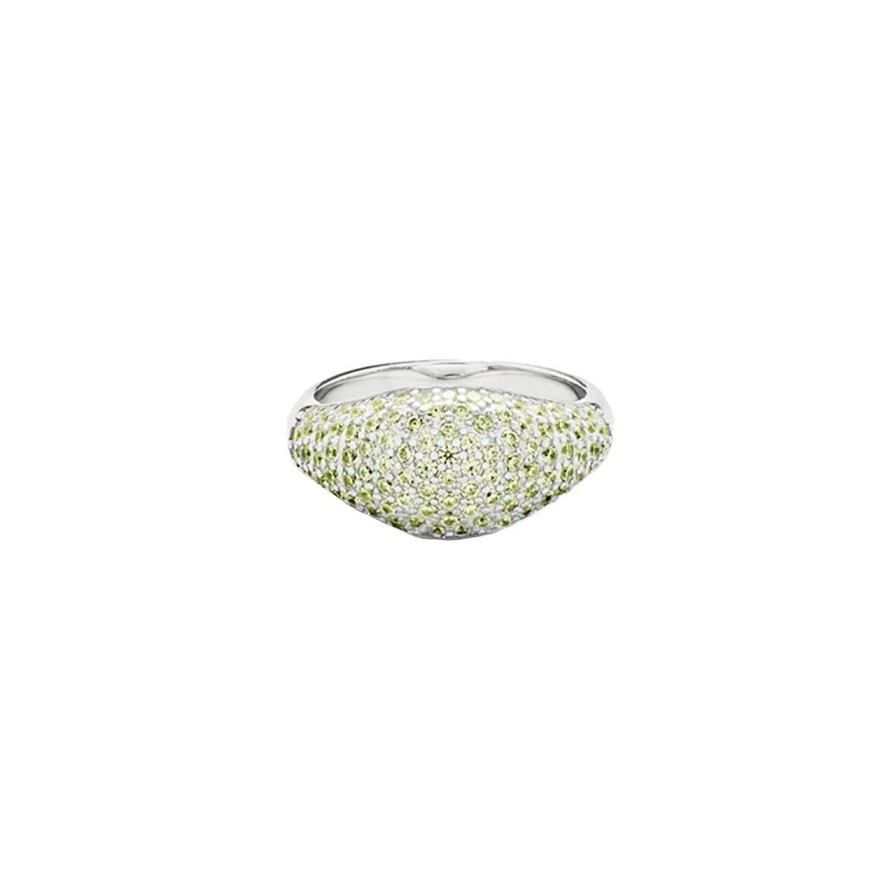 Accessories Philippa Studios | Dome Pave Peridot Ring Silver