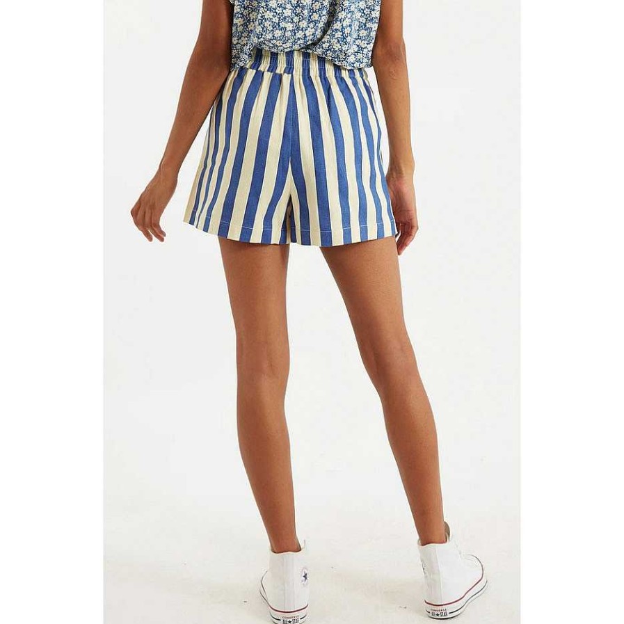 Clothing Louche | Hilton Deck Shorts Stripe Blue & White