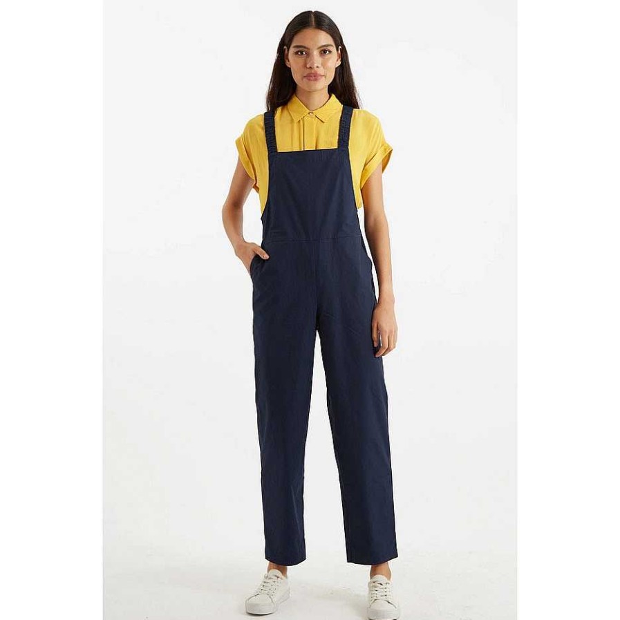 Clothing Louche | Tippie Poplin Dungarees Navy