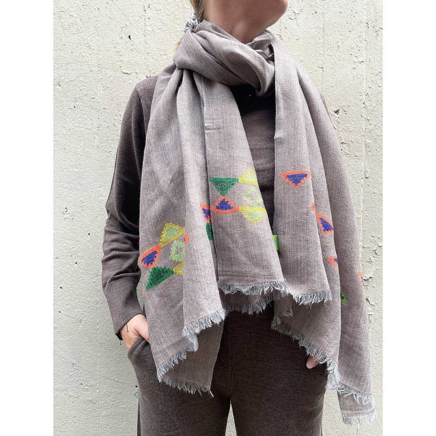 Accessories La Garçonne Accessoires | Kailash Scarf Gray P34