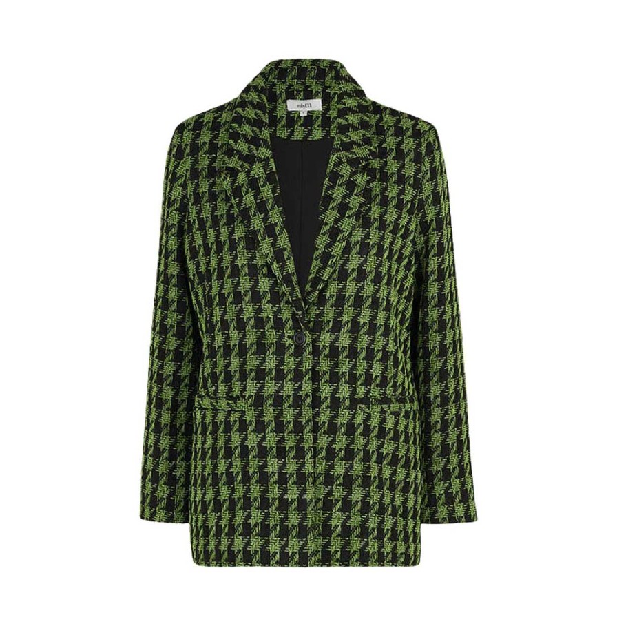 Clothing mbyM | Maeva Blazer Kiwi Houndstooth Check