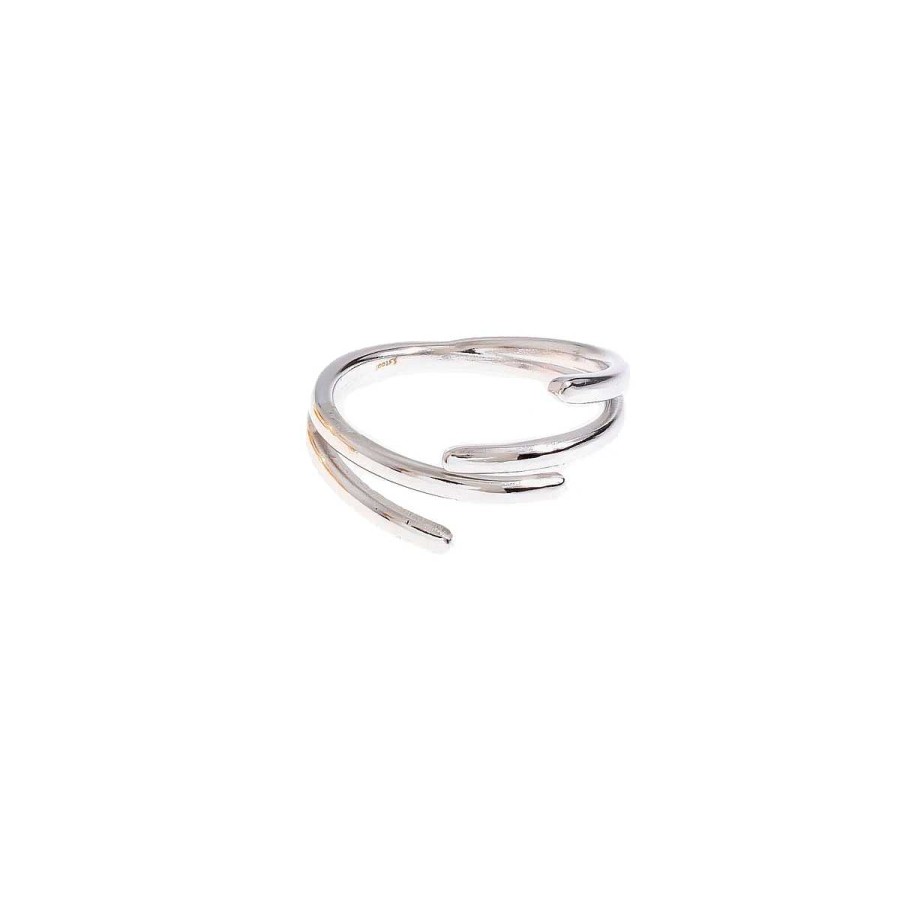 Accessories La Garçonne Bijoux | Spiral Finger Ring Stainless Steel Silver