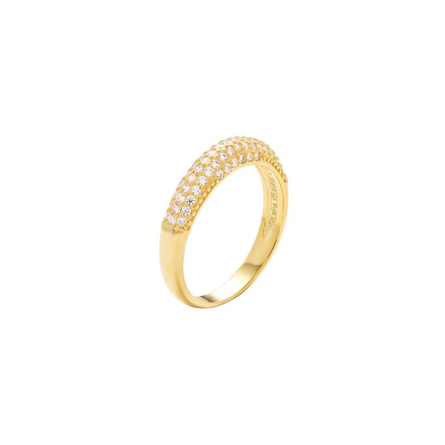 Accessories Philippa Studios | Dome Slim Pave Ring White Gold Plated