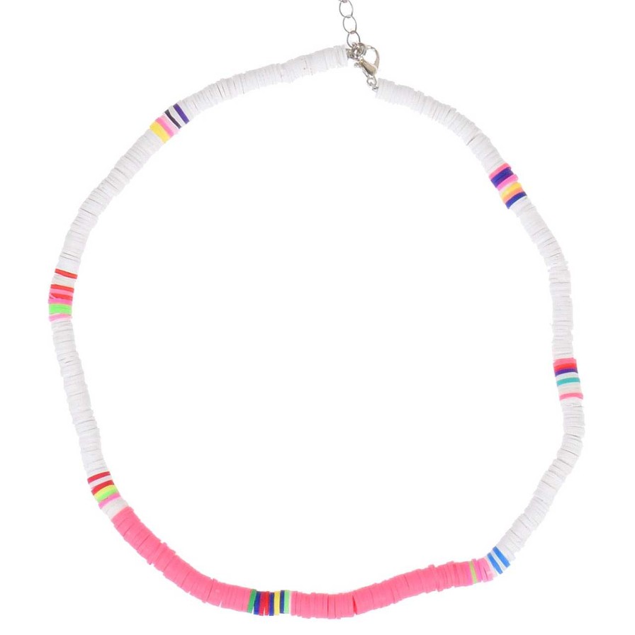 Accessories La Garçonne Bijoux | Biarritz Necklace Rose Et Blanc