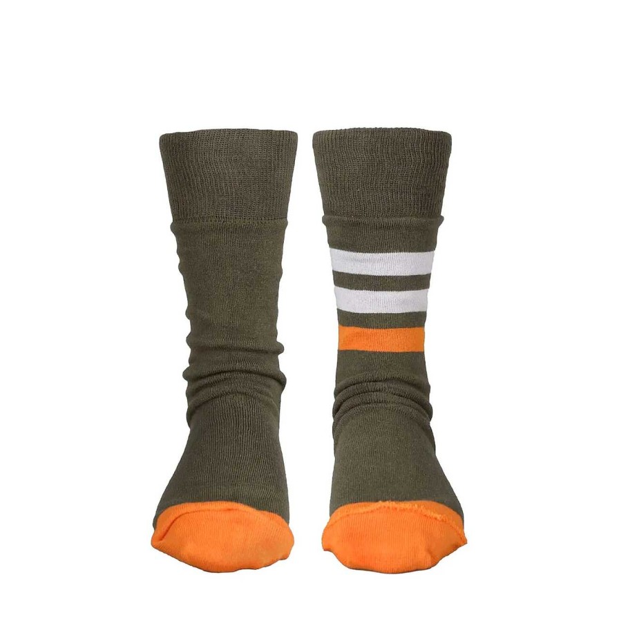 Accessories Decka | Reversible Sock Olive Orange