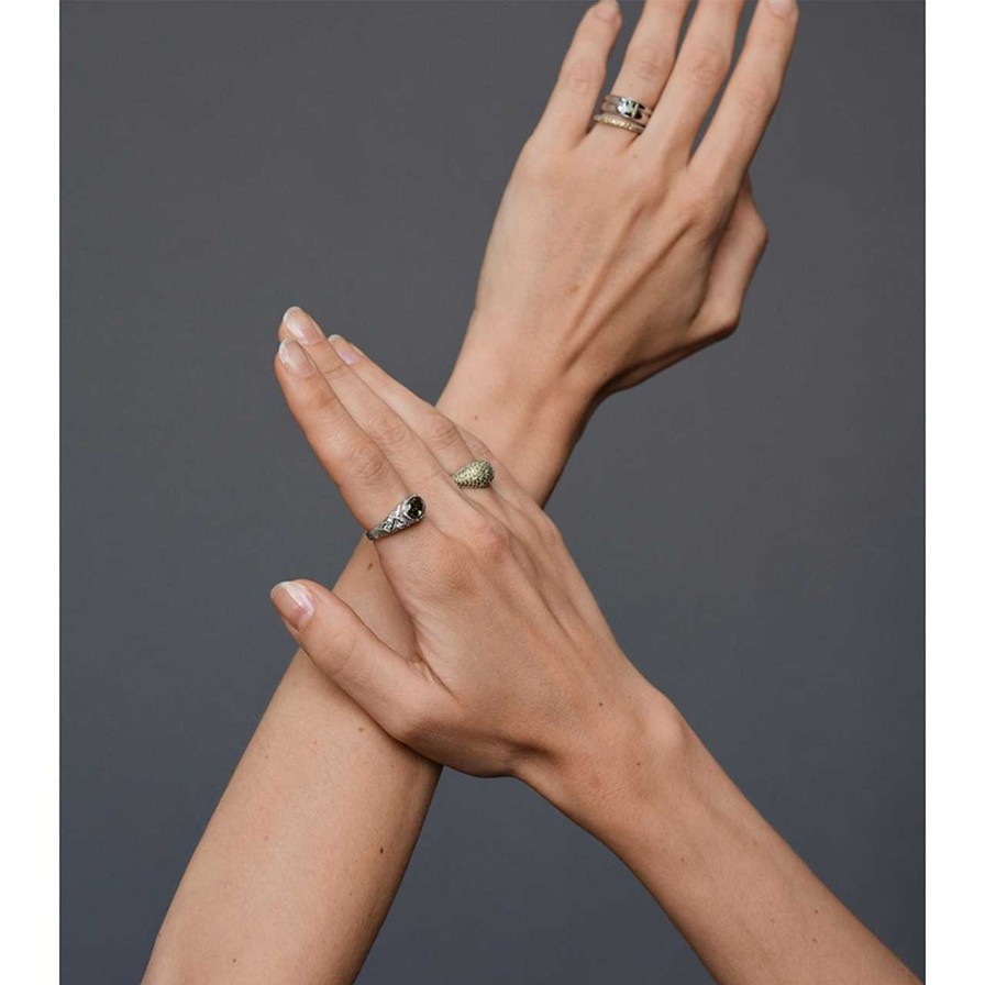 Accessories Philippa Studios | Dome Pave Peridot Ring Silver