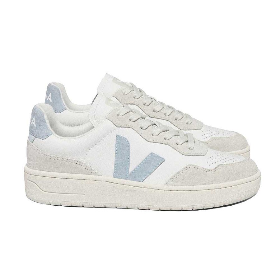 Shoes Veja | V-90 Leather Sneaker Extra White Steel