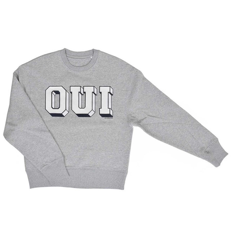 Clothing La Garçonne Vetements | Oui Sweater Craquele Print Grey