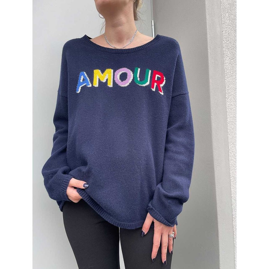 Clothing La Garçonne Vetements | Amour Knitted Sweater Navy