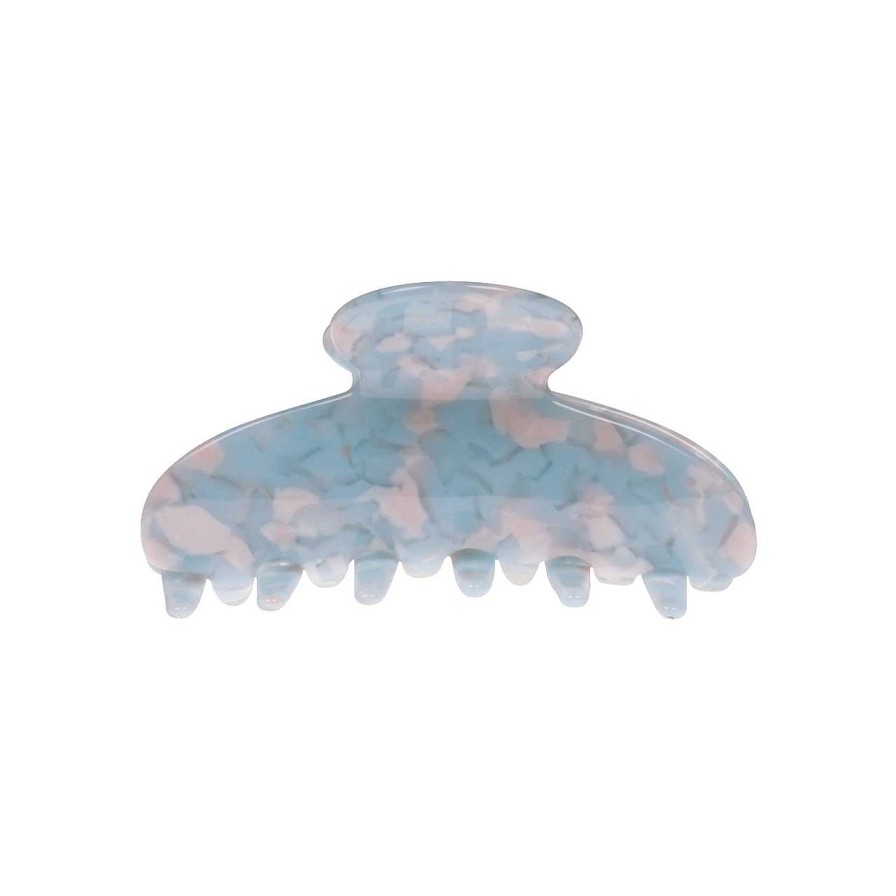 Accessories Voila | Marble Hair Clip Petite Baby Blue Pink