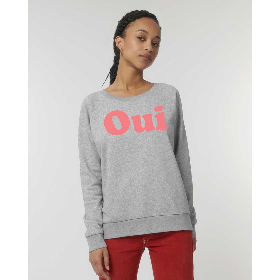 Clothing La Garçonne Vetements | Oui Sweater Raglan Heather Grey