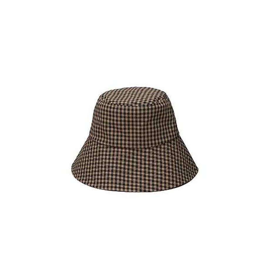 Accessories Becksöndergaard | Gingham Bucket Hat Acorn Brown