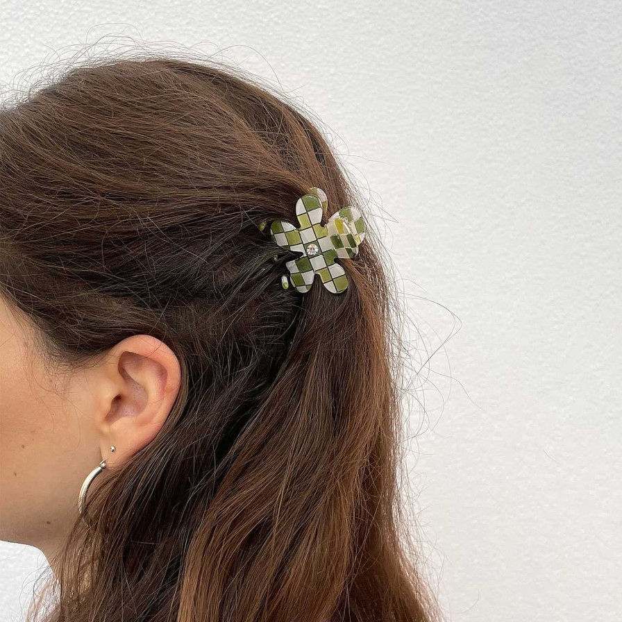 Accessories J'adore | Lola Fleur Hair Clip Vert