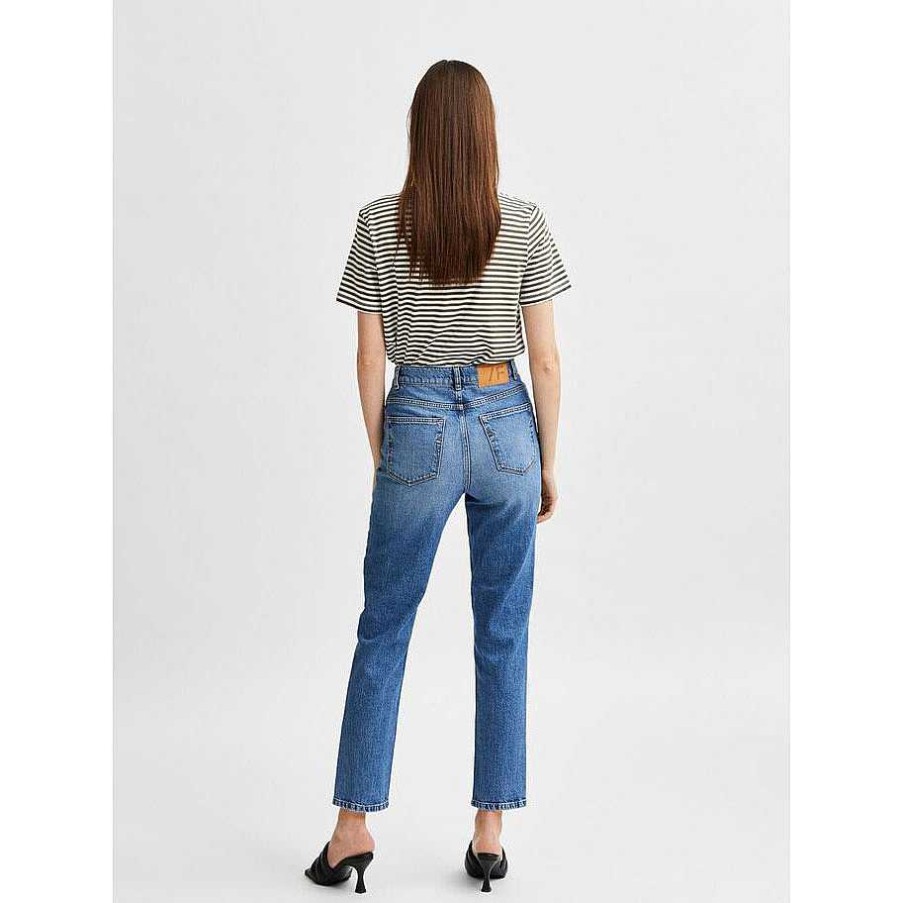 Clothing Selected Femme | Amy Slim Fit Jeans Medium Blue Denim