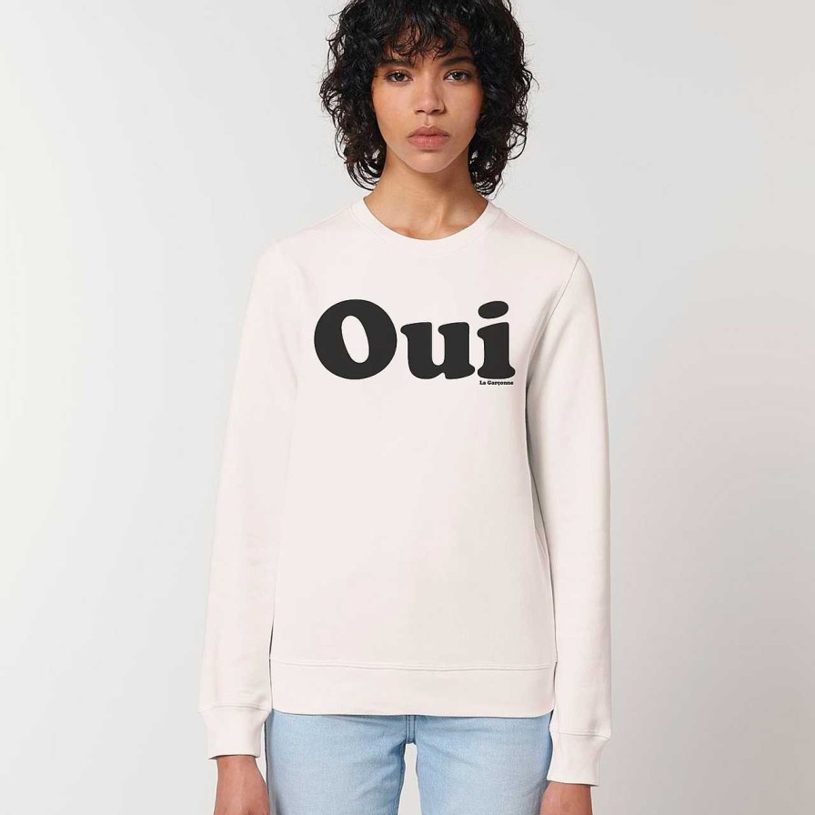 Clothing La Garçonne Vetements | Oui Sweater Vintage White