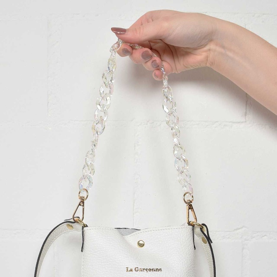 Bags La Garçonne Accessoires | Monroe Mini Bag Chain Holographic Clear