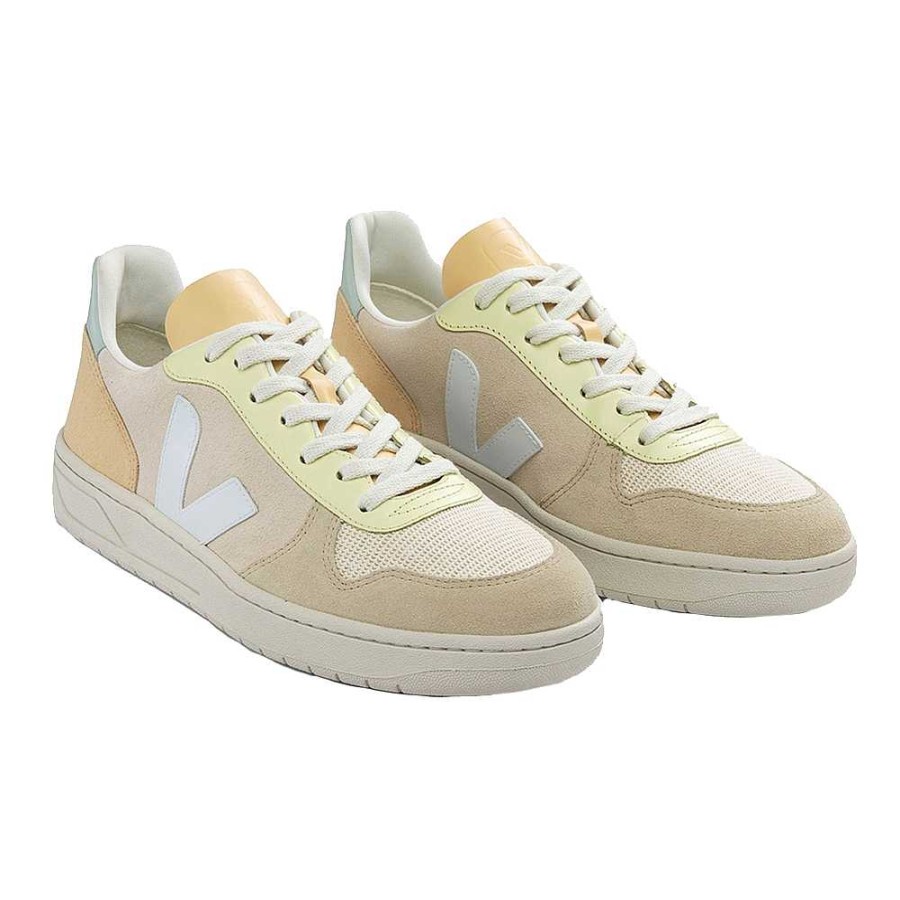 Shoes Veja | V-10 Suede Sneaker Sable Menthol Multico