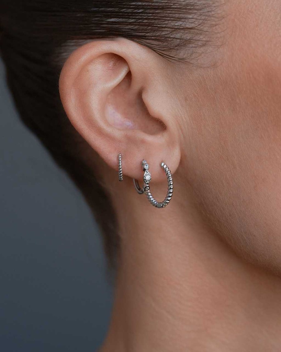 Accessories Philippa Studios | Twisted Hoops Large Earrings Silver