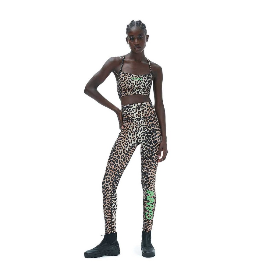 Clothing Ganni | Active Leggings Leopard