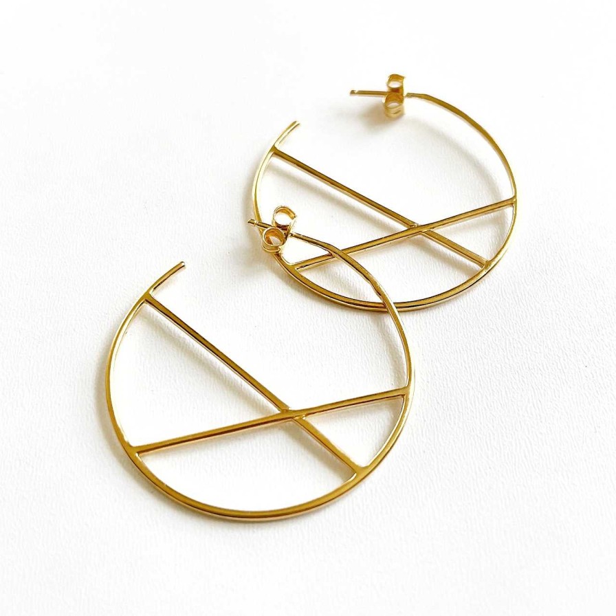 Accessories Atelier Coquet | Graphic Stud Earrings Gold