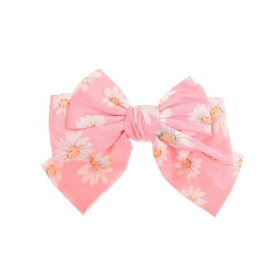 Accessories Voila | Daisy Bow Hair Clip Pink