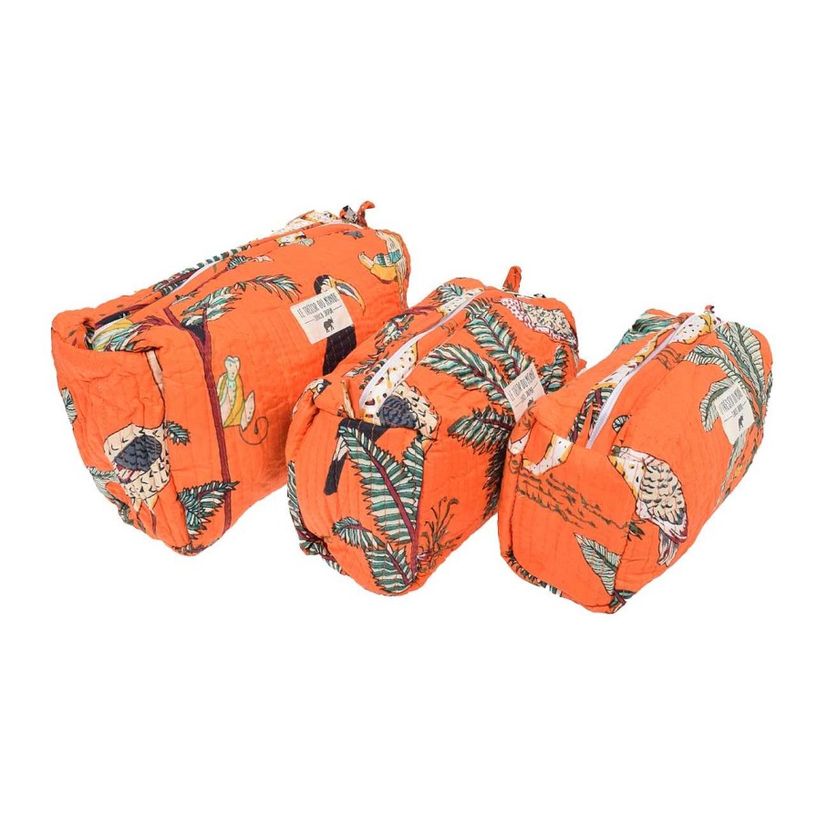 Bags Le Trésor Du Monde | Jungle Medium Necessaire Orange