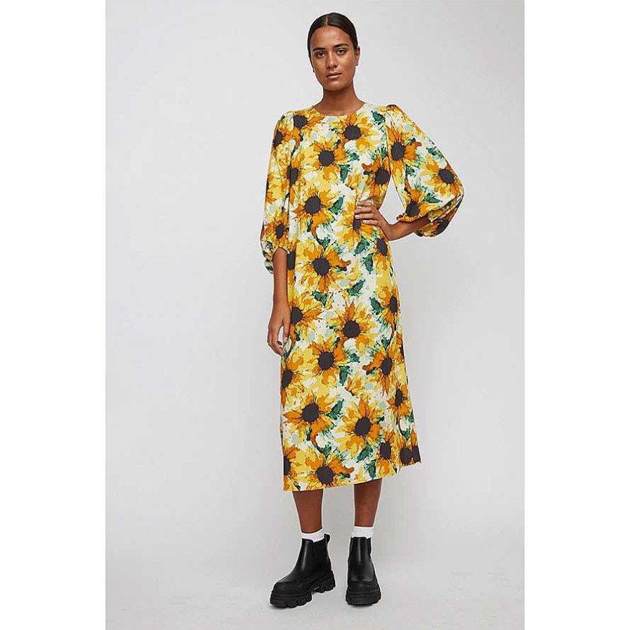 Clothing Just Female | Smooth Dress Sunflower Yellow Art