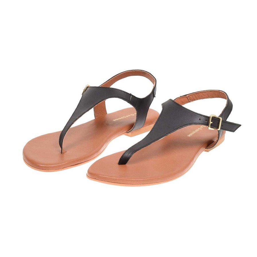 Shoes La Garçonne | Flip Sandals Burnish Negro