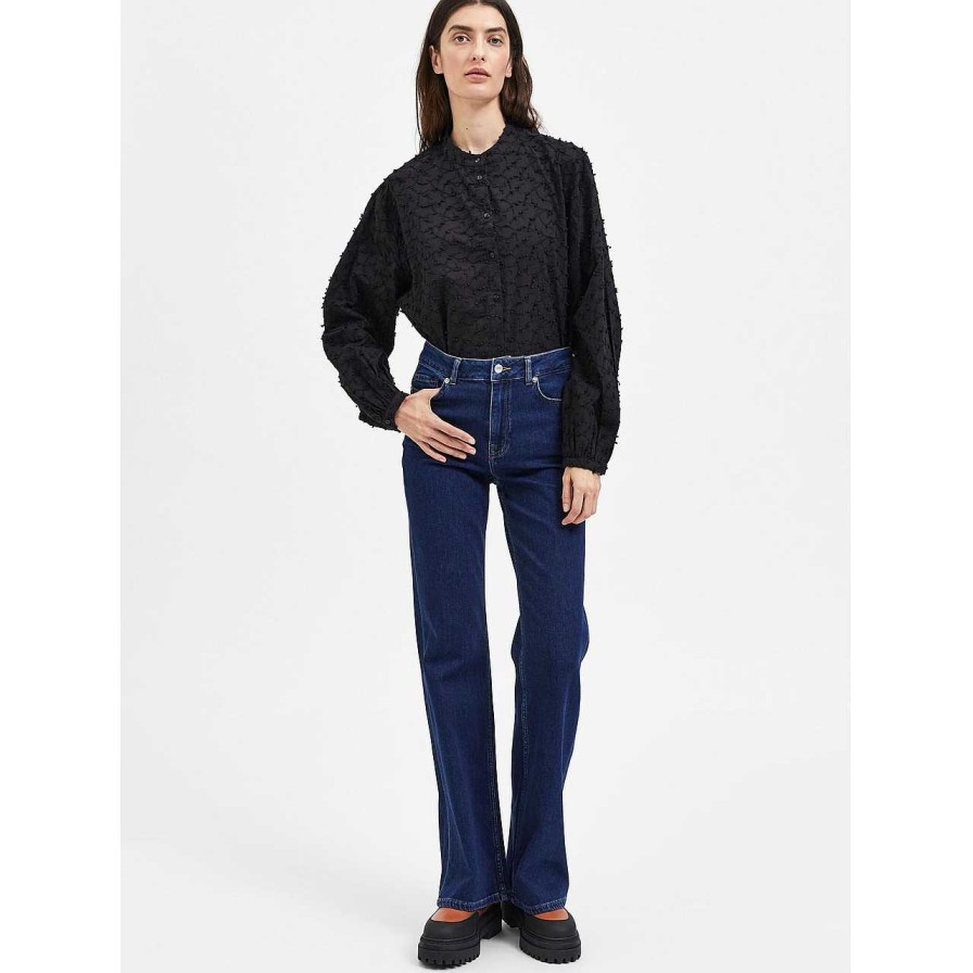 Clothing Selected Femme | Brigitte Bootcut Jeans Dark Blue Denim