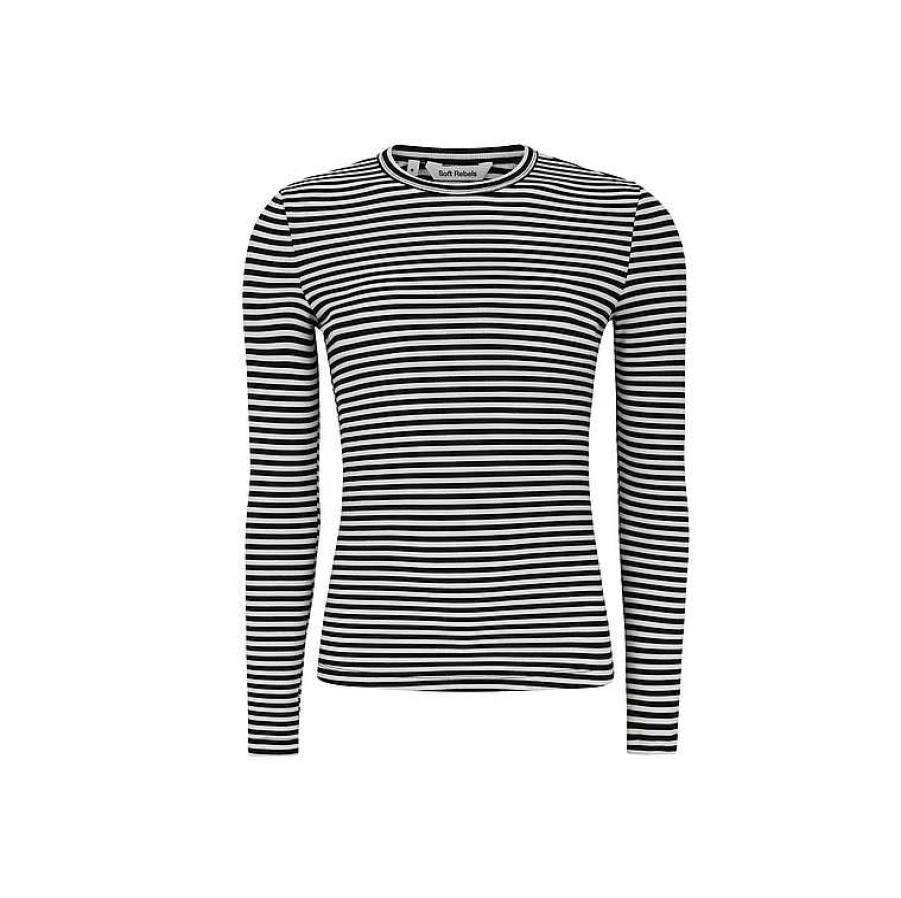 Clothing Soft Rebels | Fenja Long Sleeve Shirt Stripe Black