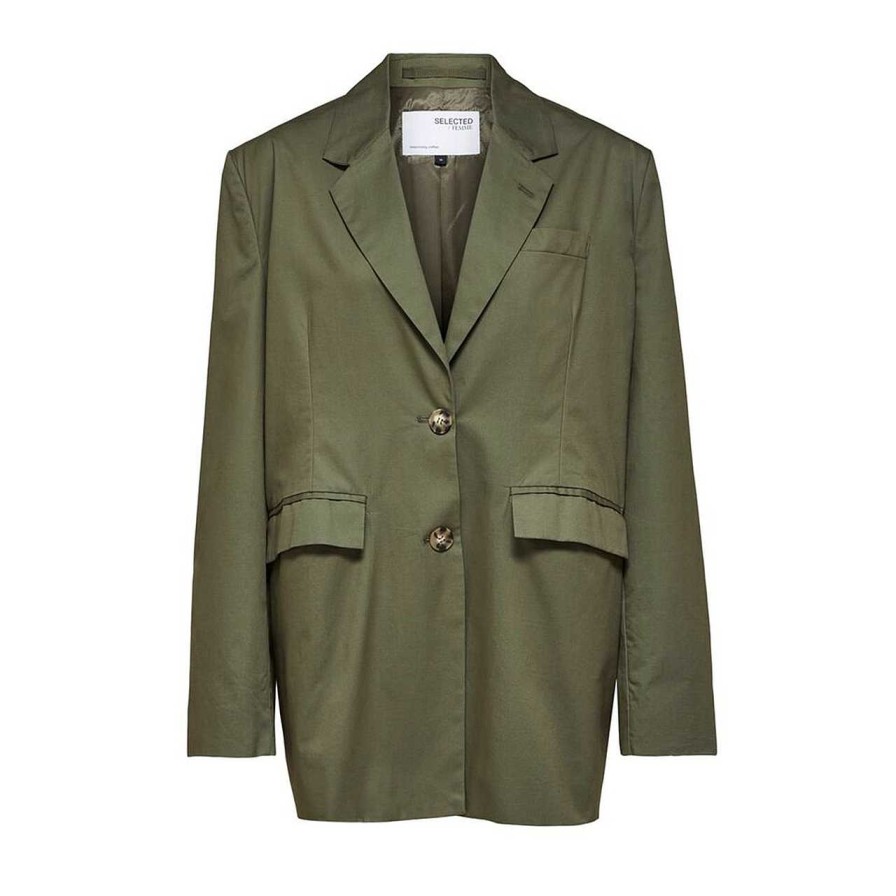 Clothing Selected Femme | Drew Oversized Blazer Laurel Green