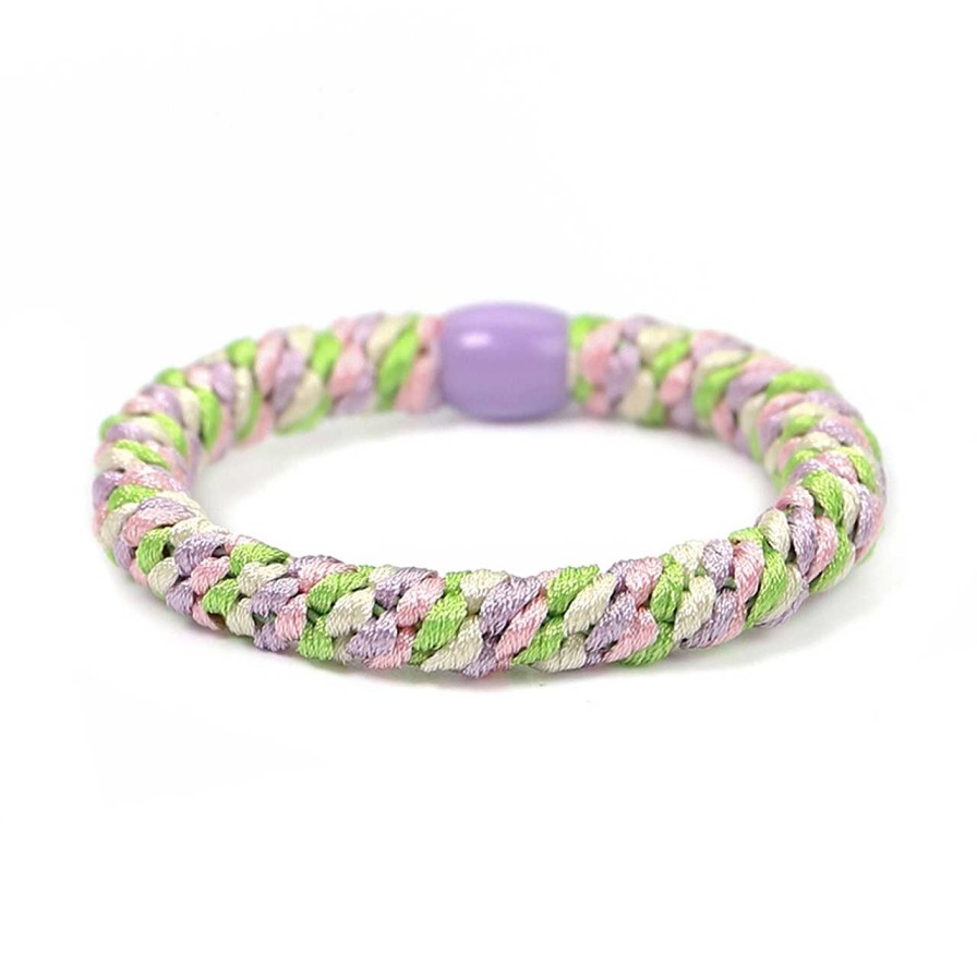 Accessories Voila | Hair Tie Multi Lightgreen Lavender Rose