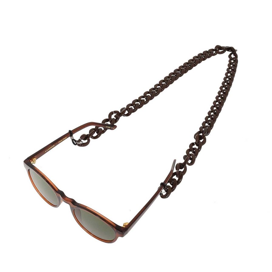 Accessories Voila | Olivia Glasses Chain Dark Brown