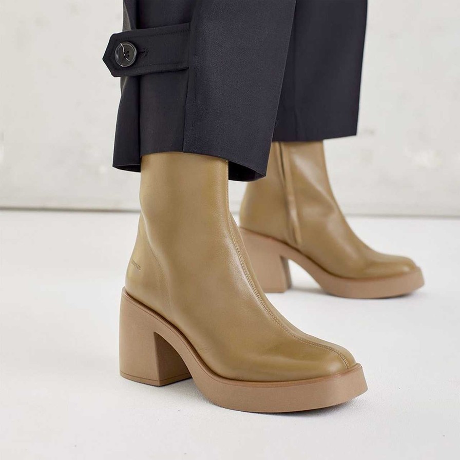 Shoes Angulus | Platform Boots Olive/Beige