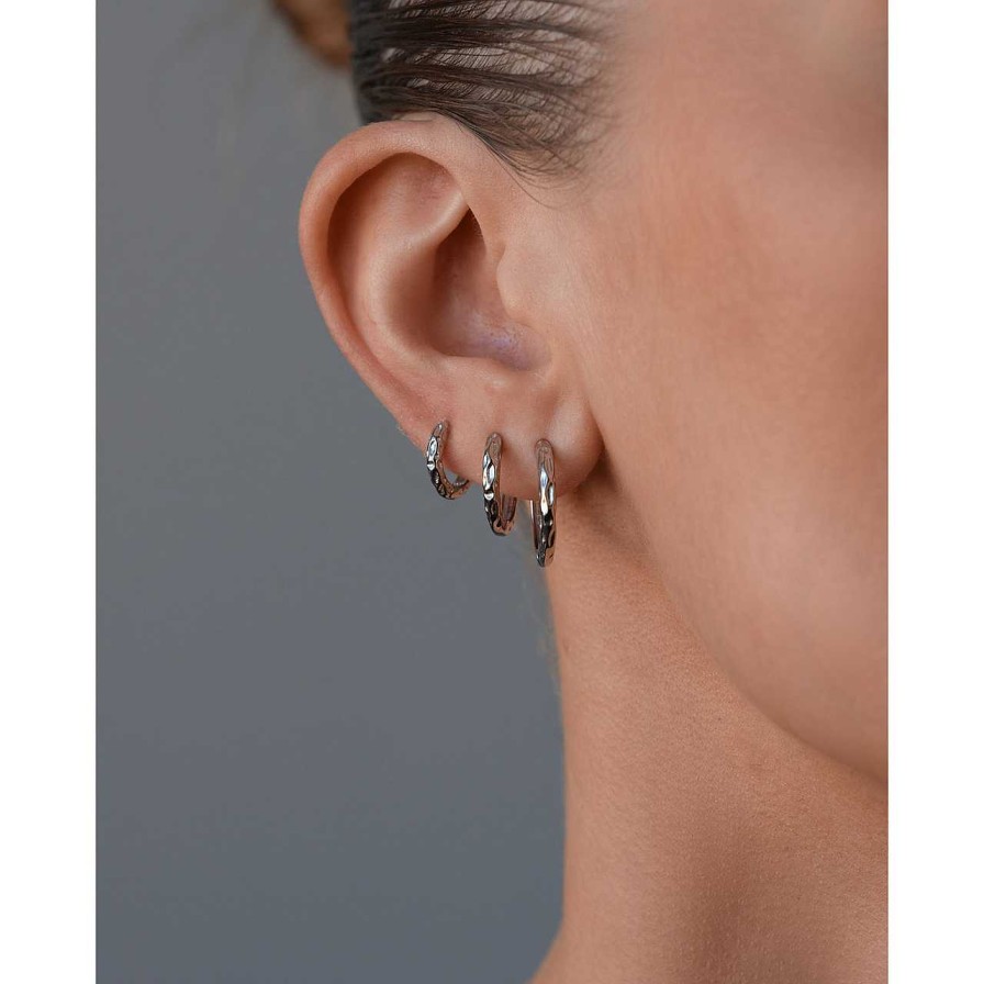 Accessories Philippa Studios | Structured Hoops Medium Earrings Silver