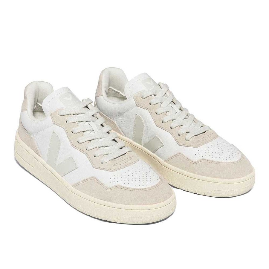 Shoes Veja | V-90 Leather Sneaker Pierre White