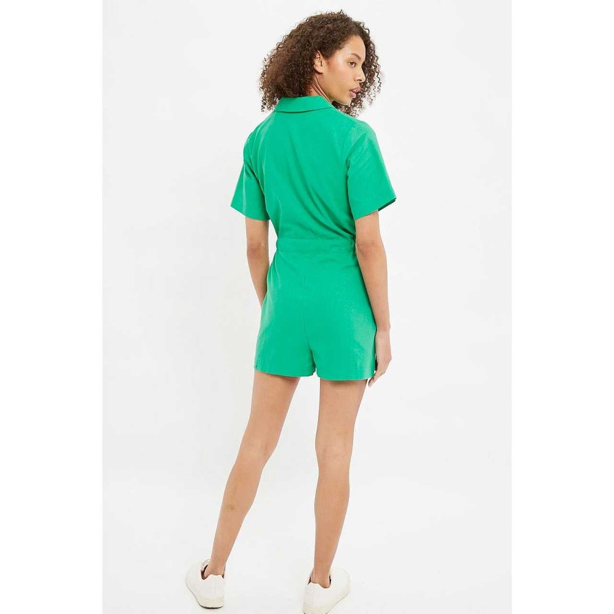 Clothing Louche | Wren Short Sleeve Overall Green