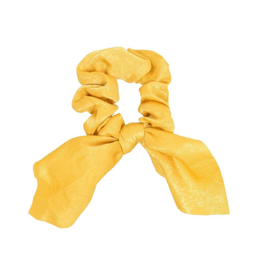 Accessories Voila | Glossy Scrunchie Yellow