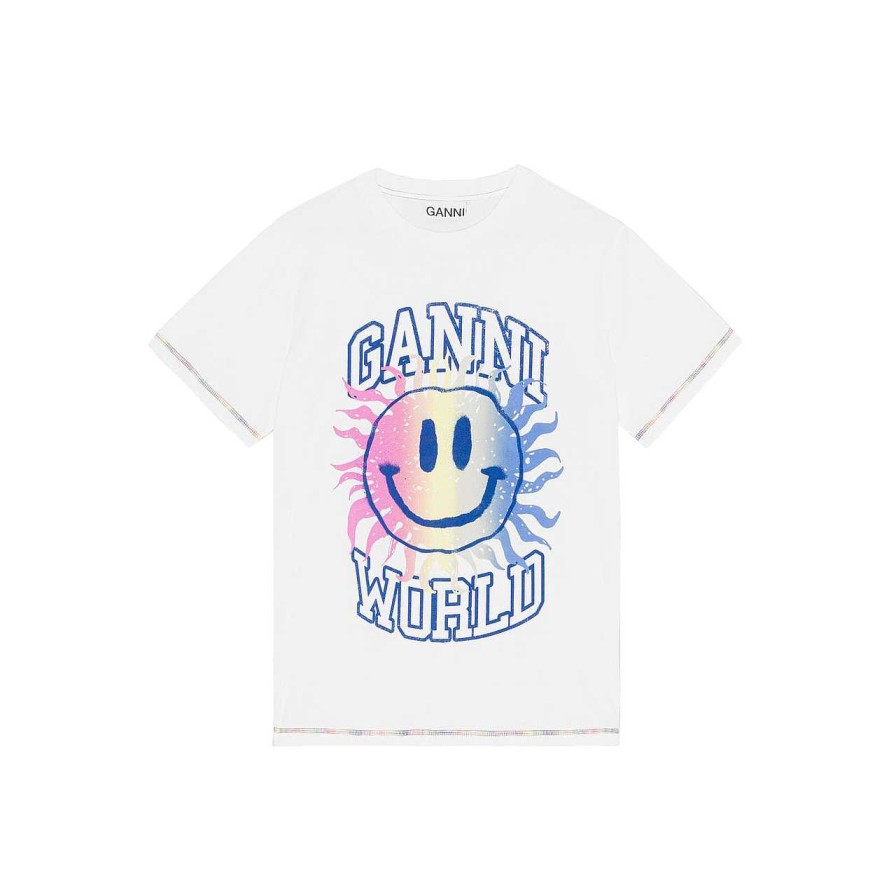 Clothing Ganni | Smiley T-Shirt Bright White