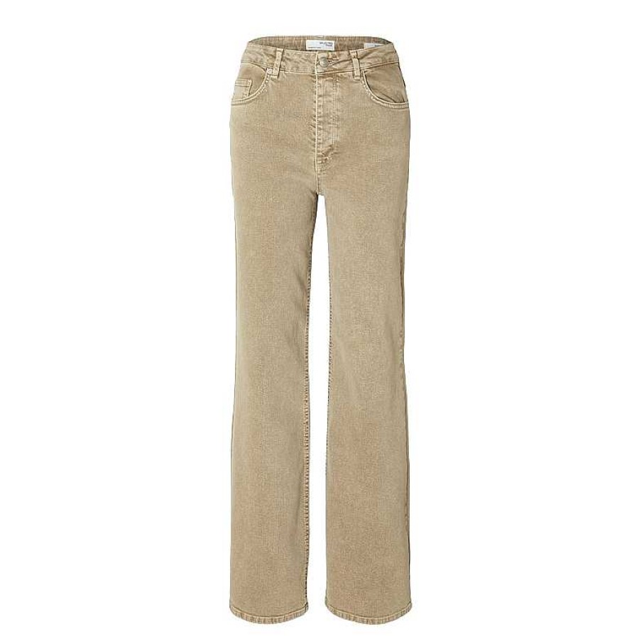 Clothing Selected Femme | Alice Cora Jeans Beige Denim