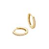 Accessories Philippa Studios | Pave Hoops Medium Earrings Champagne Gold Plated